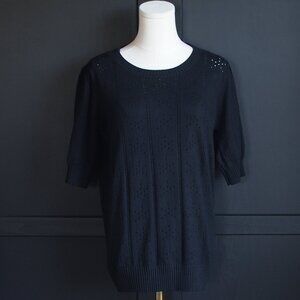 Grace Karin | NWT Short Sleeve Knit Black Sweater